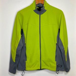 REI Polartec Fleece Green Gray Long Sleeves Zip Up Sweatshirt Jackets, M
